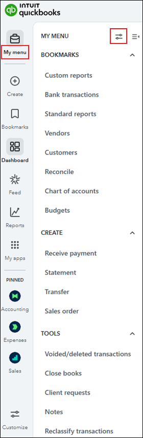 QBO My Menu Settings - 1.1