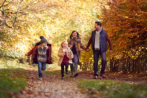 family in autumn
